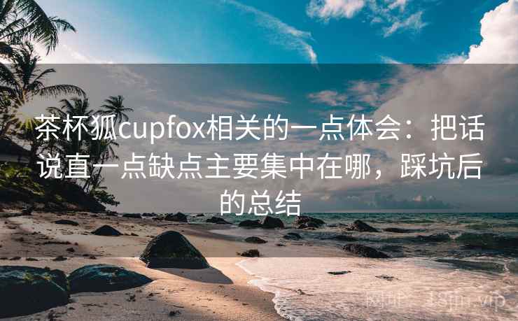茶杯狐cupfox相关的一点体会：把话说直一点缺点主要集中在哪，踩坑后的总结