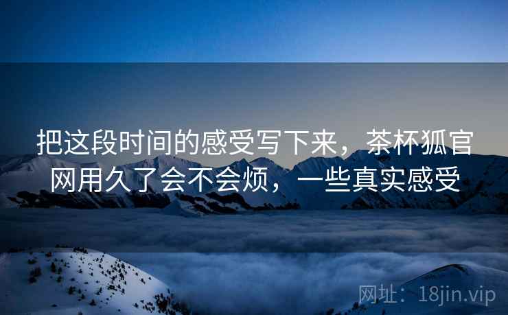 把这段时间的感受写下来，茶杯狐官网用久了会不会烦，一些真实感受