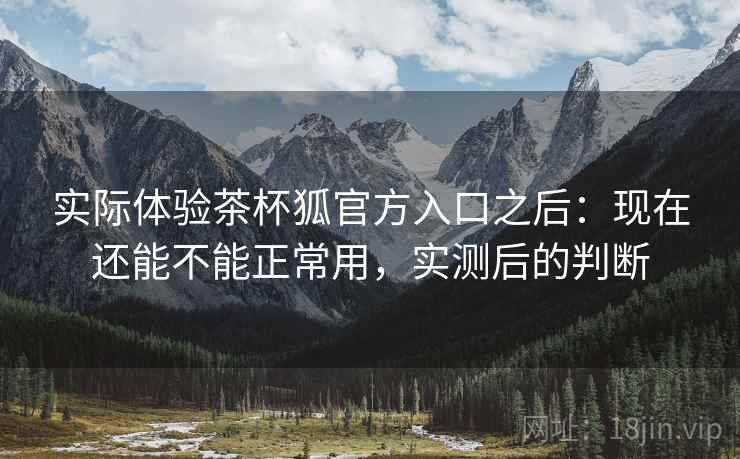 实际体验茶杯狐官方入口之后：现在还能不能正常用，实测后的判断